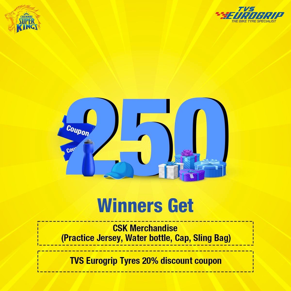 Win FREE CSK Merchandise from TVS Superfan contest on Facebook