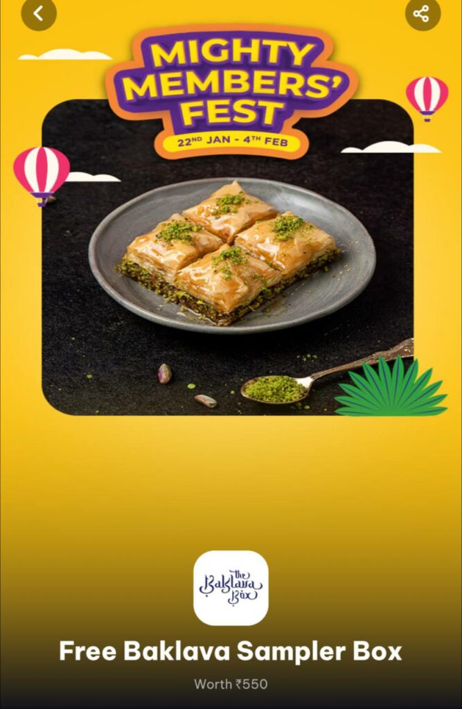 TimesPrime Loot – Free Baklava Box Worth ₹550 For FREE