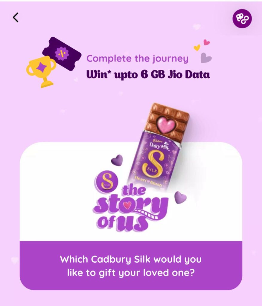 Win FREE 6 GB Jio Data + 100MB Jio Data From Cadbury Silk Contest
