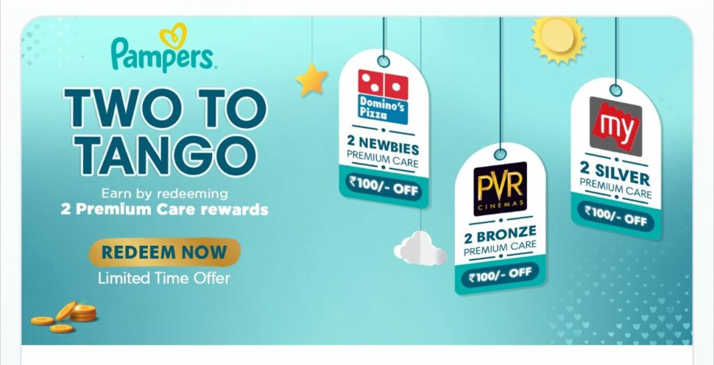 Pampers App – Collect Points & Redeem FREE Domino's, PVR, MMT vouchers 