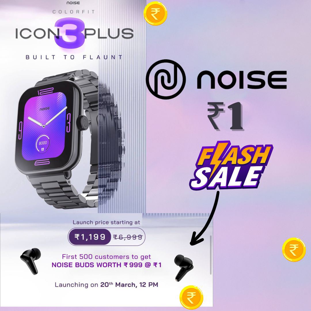 Noise Icon 3 Smartwatch @ Just ₹1
