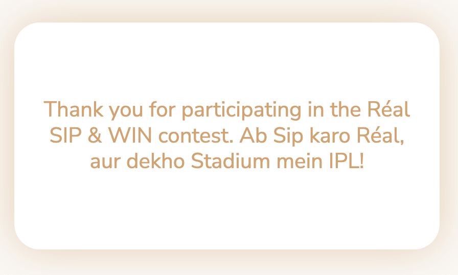 Real Juice Sip & win offer : How to Win FREE IPL Team's Merchandises