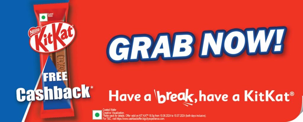 Kitkat 100% cashback offer