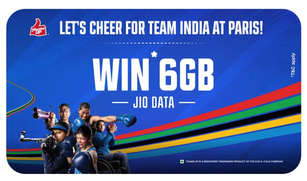 Free 100MB + 6GB Jio Data From Thums Up Cheers For India Offer