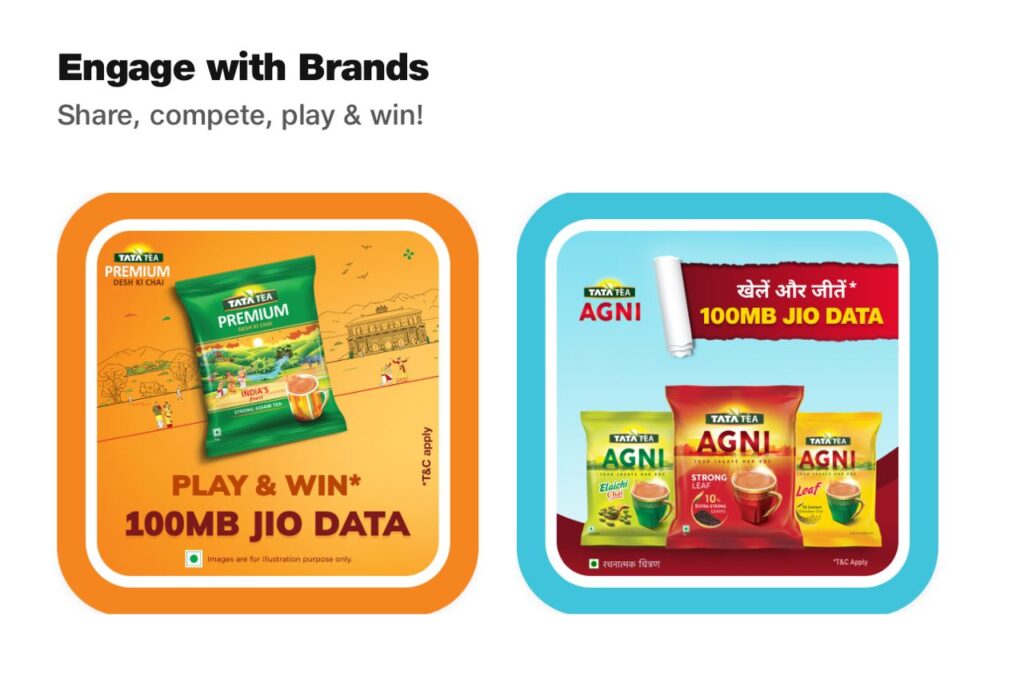 200Mb - 1GB Free Jio Data From Tata Tea contest