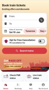 redRail App Free Train Ticket